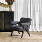 LAYTON BLACK ONYX BOUCLE ARMCHAIR/BLACK PAINTED WOOD FRAME