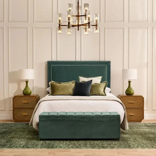 DELGARDO HAMPTON STYLE 2-DRAWER BEDSIDE TABLE ANTIQUE GOLD