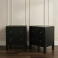 JAYLA SMALL BLACK 2-DRAWER BEDSIDE TABLE