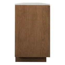 HAMPSHIRE RIVER BROWN MARBLE TOP/WALNUT 4-DOOR BUFFET/SIDEBOARD -