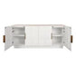 HAMPSHIRE TRAVERTINE /WHITE OAK 4-DOOR BUFFET/SIDEBOARD