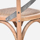 MALMO CROSS BACK OAK BAR STOOL WITH GREY METAL STRAPS