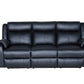 BARRON GENUINE MURANO LEATHER 3-SEATER  RECLINER SOFA W/USB PORT  BLACK