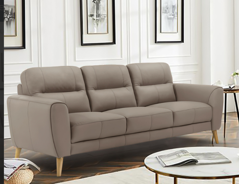 VIGGO 3-SEATER LEATHER SOFA LIGHT BROWN