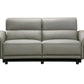 TARQUIN GREY LEATHER 3-SEATER DUAL MOTOR ELECTRIC RECLINER SOFA W/POWERED HEADREST