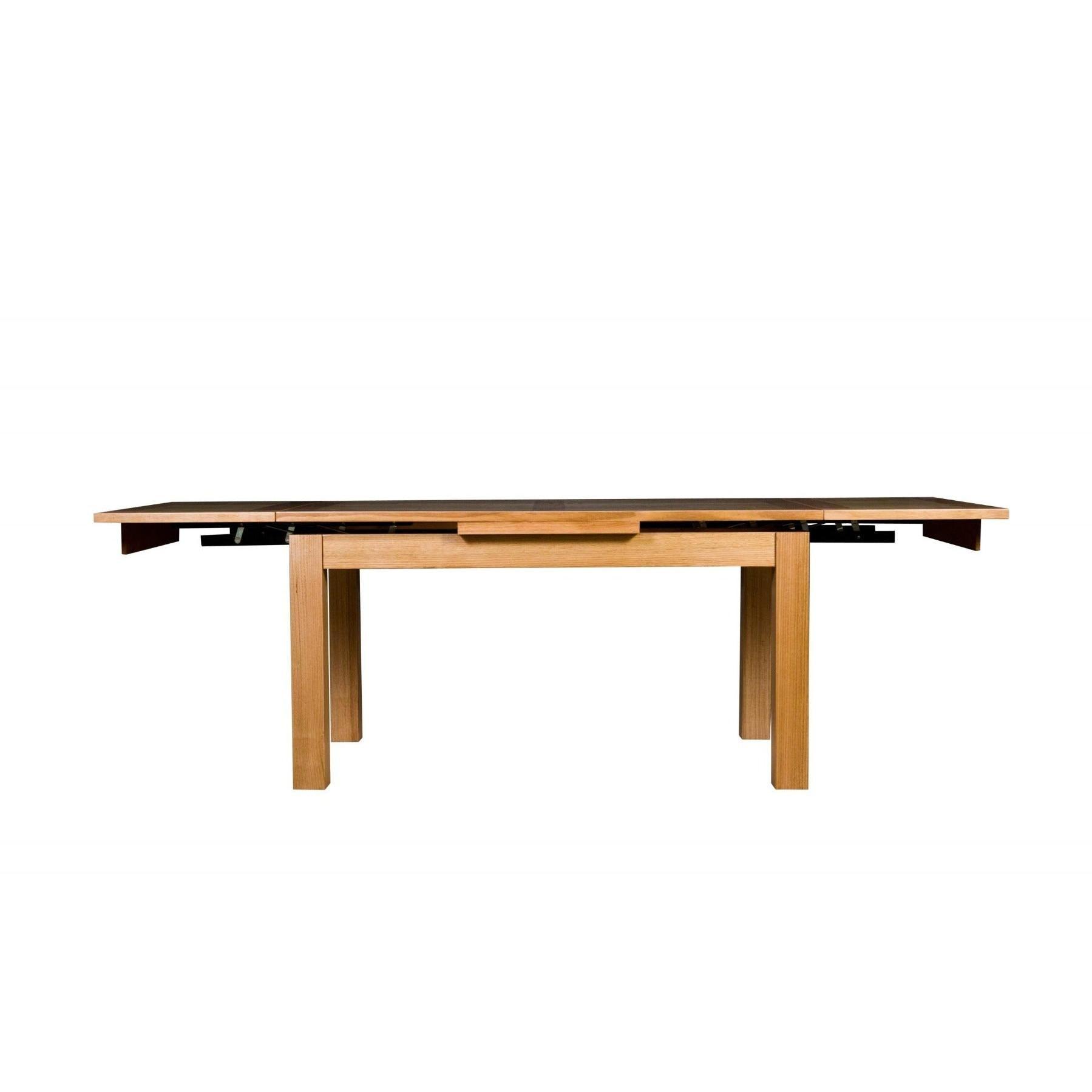 ANYA SOLID VICTORIAN ASH SIDE EXTENSION DINING TABLE 150-250CM WHEAT - MyChocolateWood