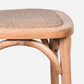 MALMO CROSS BACK OAK BAR STOOL WITH GREY METAL STRAPS