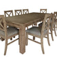 DEVONSHIRE ACACIA TIMBER 9 PIECE DINING SET -1 DINING TABLE  210CM & 8 DEVONSHIRE DINING CHAIRS BRUSHED KHAKI
