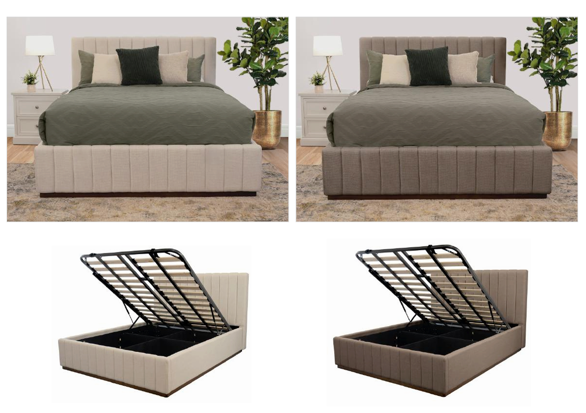 ZADIA GAS LIFT STORAGE QUEEN SIZE BED SMOKE