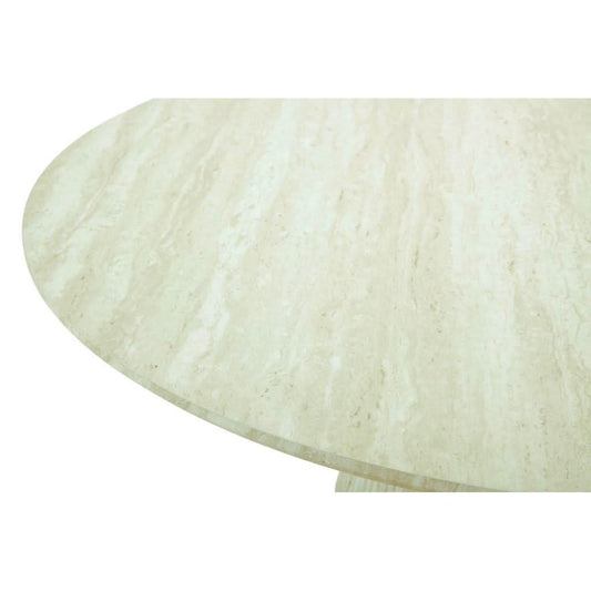 BYRD ROUND DINING TABLE TRAVERTINE LOOK 120CM  WHITE