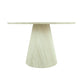 BYRD ROUND DINING TABLE TRAVERTINE LOOK 120CM  WHITE