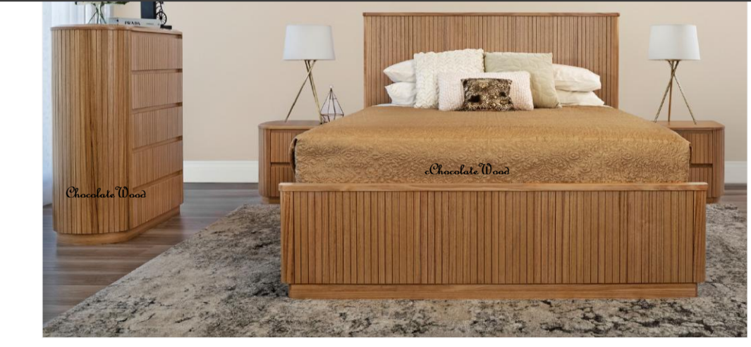 REMY SOLID & VENEER ASH TIMBER KING BED NATURAL