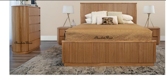 REMY SOLID & VENEER ASH TIMBER KING BED NATURAL
