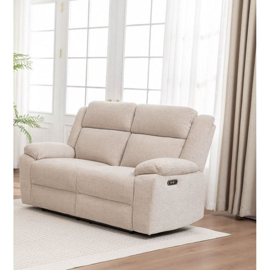 ALLOA FABRIC 2-SEATER ELECTRIC RECLINER SOFA BEIGE