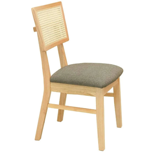 HADLEIGH OAK & RATTAN DINING CHAIR NATURAL/ALMOND