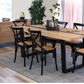 AXWYN  SOLID RUBBERWOOD DINING TABLE NATURAL/BLACK 200CM