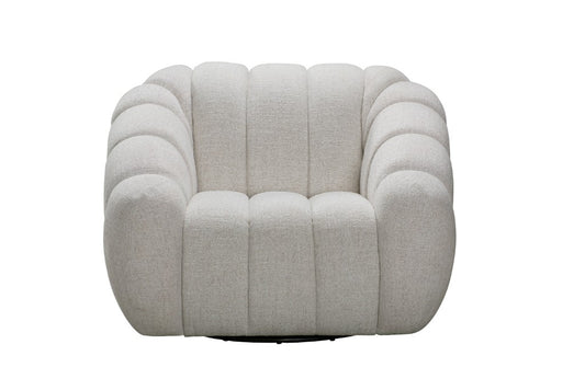 BRIELLE FABRIC ARMCHAIR 1 SINGLE SOFA WITH 360 DEGREE SWIVEL BEIGE