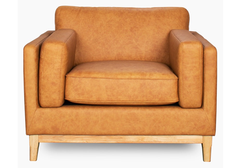 MARQUIS OSLO LEATHER ARMCHAIR 1 SEATER TAN