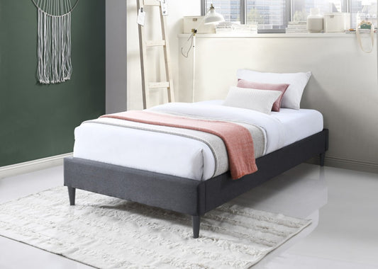SASHA FABRIC KING SINGLE BED BASE IN MID GREY