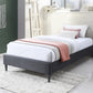 SASHA FABRIC SINGLE BED BASE IN MID GREY
