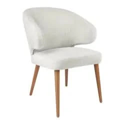 AUBERT NATURAL OAK LEG DINING CHAIR WITH NATURAL LINEN