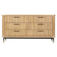 PEMBROKE OAK TIMBER 6-DRAWER CHEST OF DRAWERS NATURAL