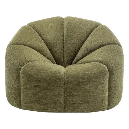 MADELEY CHENILLE SWIVEL OCCASIONAL CHAIR ARMCHAIR OLIVE