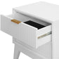 2 X ELIJAH ACACIA WOOD BEDSIDE TABLES 2 DRAWERS IN WHITE