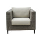 HAYLEY  ARMCHAIR GREY WICKER & LIGHT GREY FABRIC