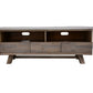 ROSALI 2-TONE WHITE CONCRETE TOP & SOLID ACACIA PEWTER ETU TV UNIT 3 DRAWERS 2 NICHES