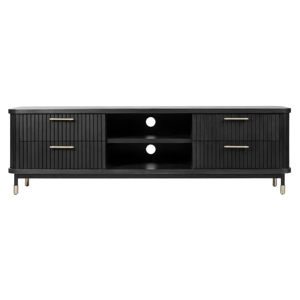 PEMBROKE OAK TIMBER 4-DRAWER TV UNIT ETU BLACK 200CM
