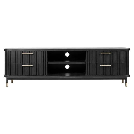 PEMBROKE OAK TIMBER 4-DRAWER TV UNIT ETU BLACK 200CM