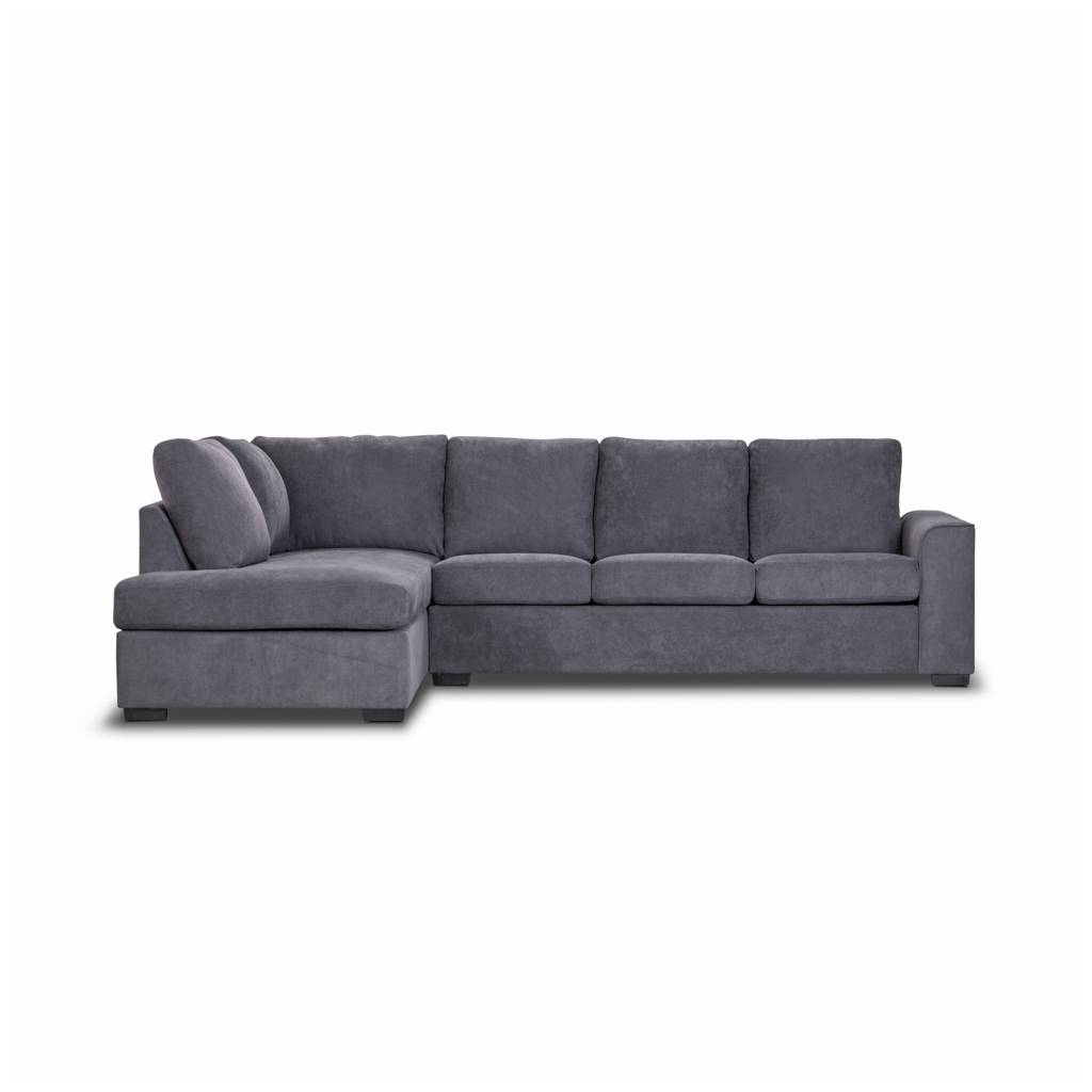 MARIGNY FABRIC 3-SEATER SOFA BED WITH LHF CHAISE DARK GREY (2 PIECES) - MyChocolateWood