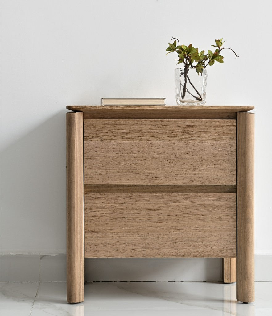 AKSEL MESSMATE TIMBER 42DRAWER BEDSIDE TABLE LIGHT SMOKE