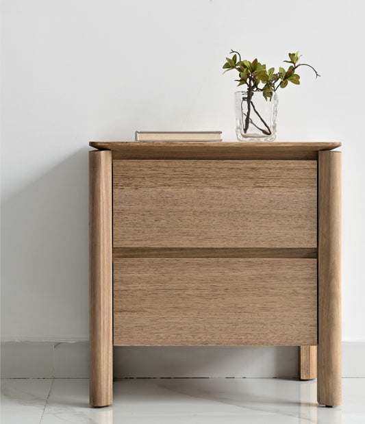 AKSEL MESSMATE TIMBER 42DRAWER BEDSIDE TABLE LIGHT SMOKE