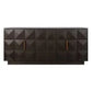 HAMPSHIRE BLACK MARBLE/SMOKED OAK 4-DOOR BUFFET/SIDEBOARD