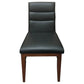 MORROW LEATHER DINING CHAIR BLACK/BLACKWOOD