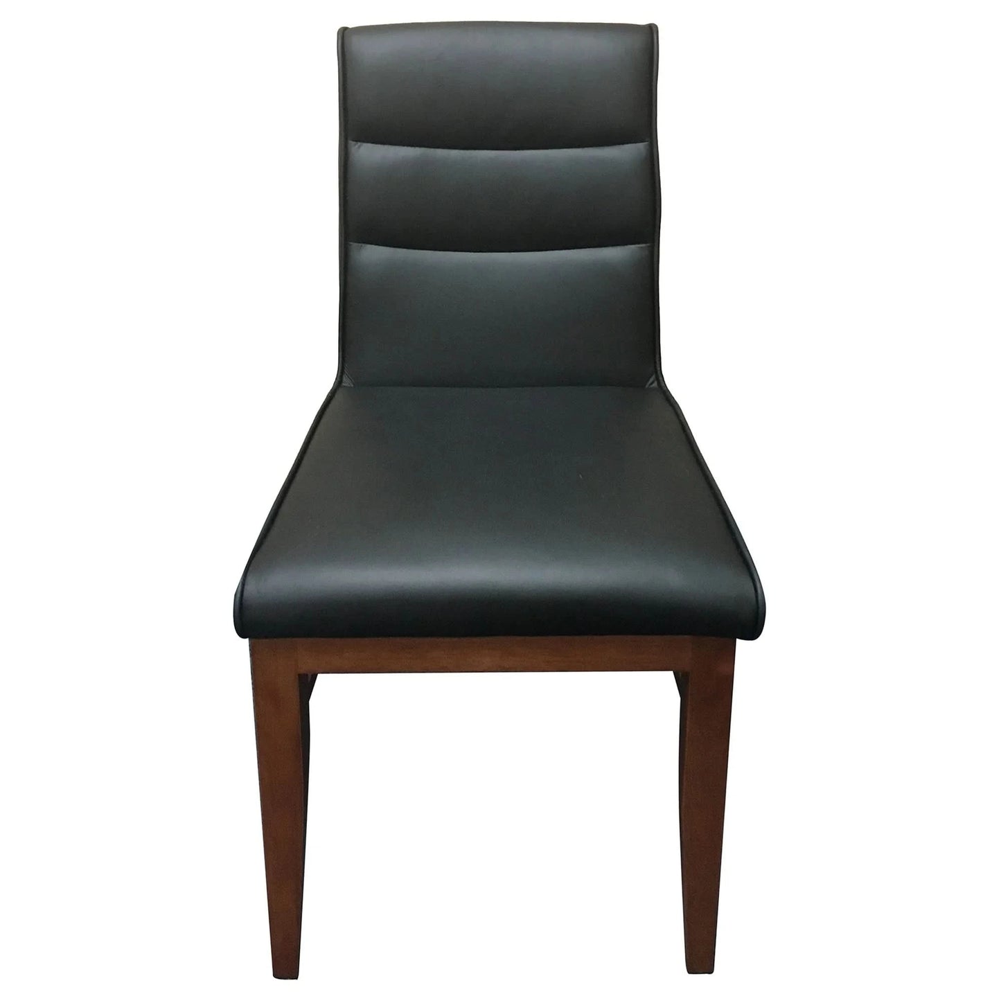 MORROW LEATHER DINING CHAIR BLACK/BLACKWOOD