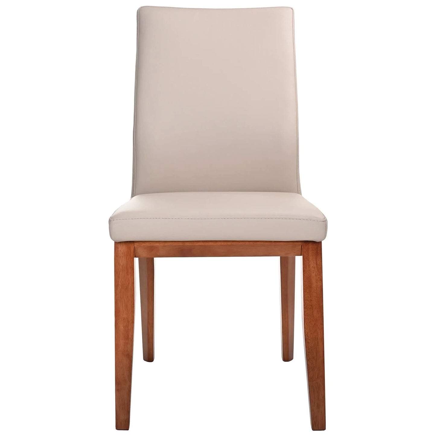 OAKLEY LEATHER DINING CHAIR LIGHT MOCHA/BLACKWOOD