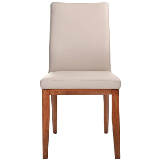 OAKLEY LEATHER DINING CHAIR LIGHT MOCHA/BLACKWOOD