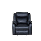 BARRON GENUINE MURANO LEATHER 1-SEATER  SINGLE RECLINER ARMCHAIR W/USB PORT BLACK