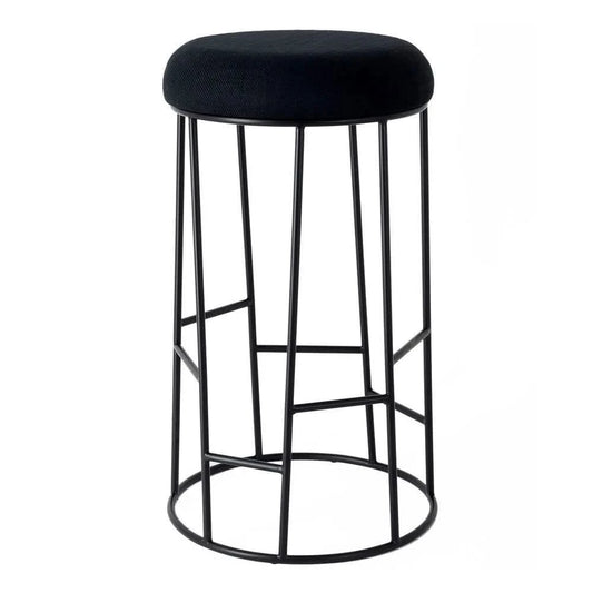JACE BLACK STEEL BAR STOOL - BLACK LINEN
