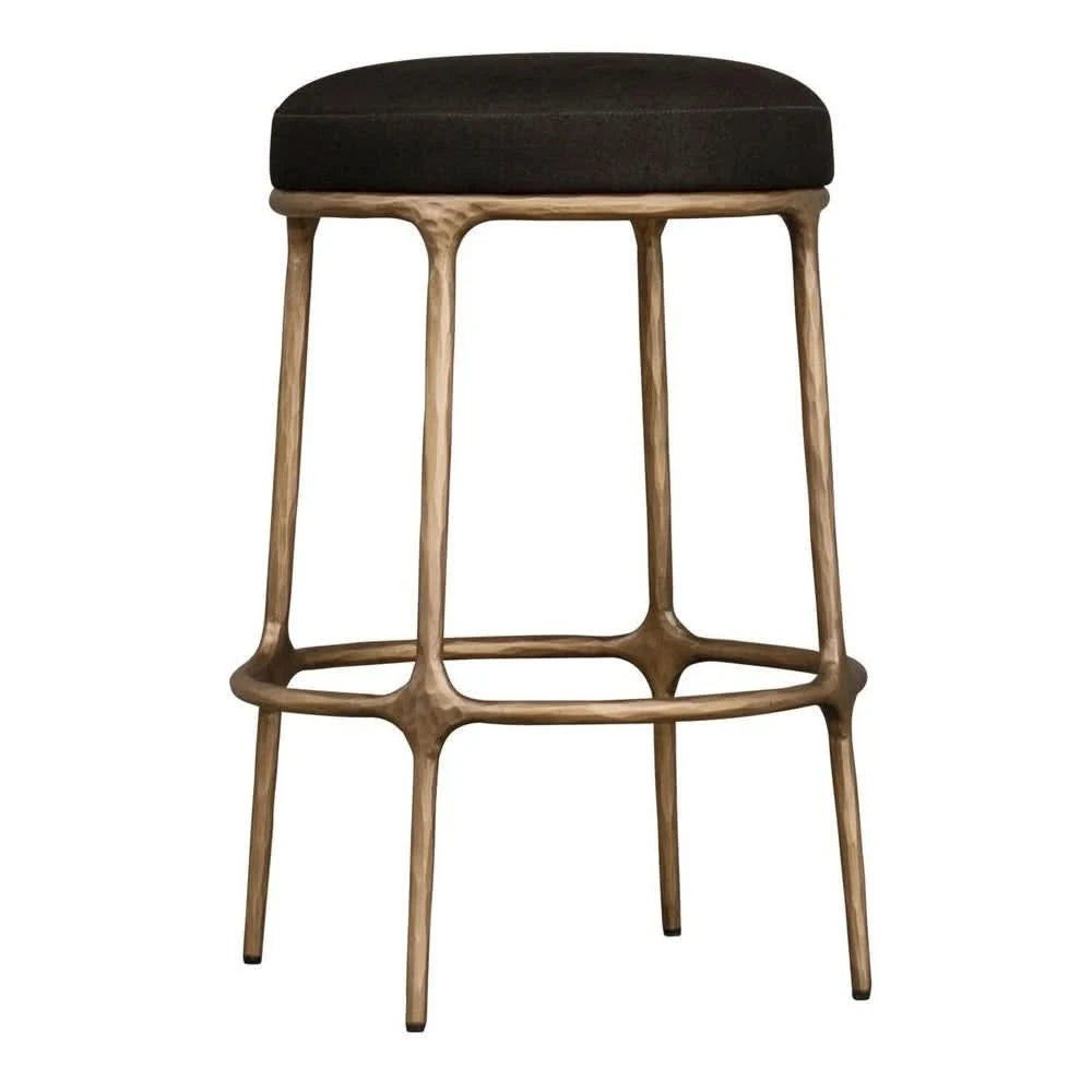 SOREN KITCHEN STOOL - BRASS /BLACK COTTON