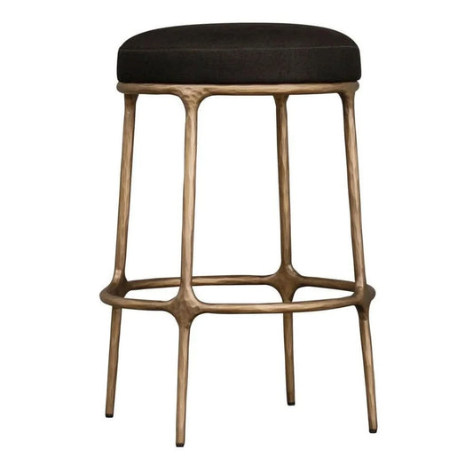 SOREN KITCHEN STOOL - BRASS /BLACK COTTON