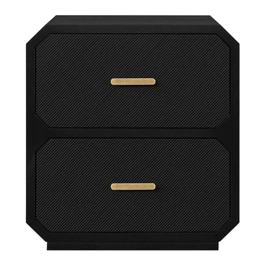 DELGARDO HAMPTON STYLE 2-DRAWER BEDSIDE TABLE BLACK