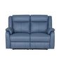 BARRON GENUINE MURANO LEATHER 2-SEATER  RECLINER SOFA W/USB PORT  MARINE BLUE
