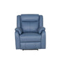 BARRON GENUINE MURANO LEATHER 1-SEATER  SINGLE RECLINER ARMCHAIR W/USB PORT BLUE
