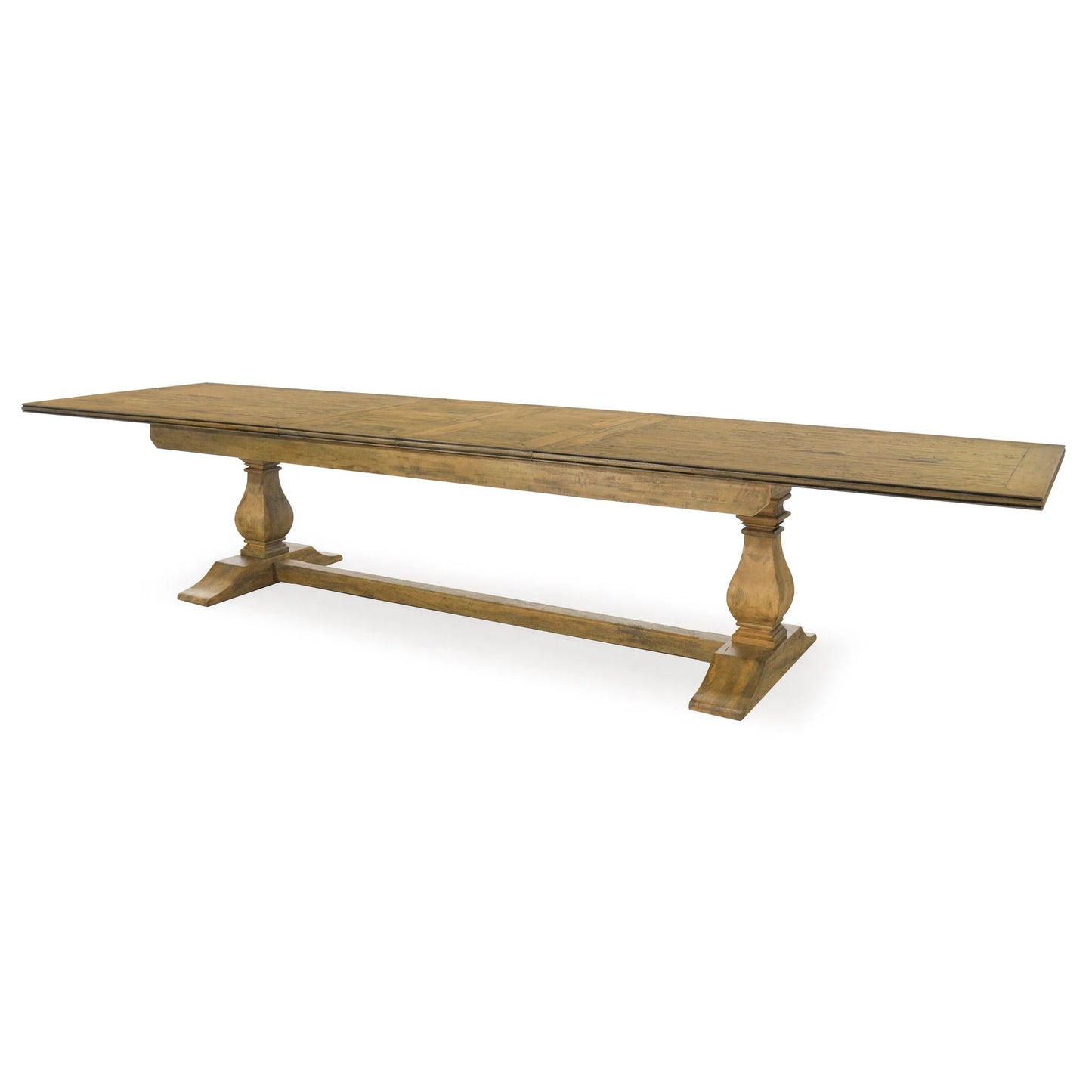 KENDALL 380 SOLID INDONESIAN MANGO WOOD DOUBLE  EXTENSION DINING TABLE BOSQUET 380CM