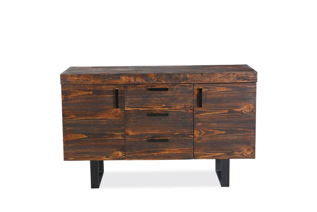 CASTILLE 2 DOOR/3 DRAWER SOLID RECYCLED PINE BUFFET/SIDEBOARD DARK RUSTIC