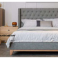 NERISSA QUEEN BED WITH FABRIC BUTTON TUFTED HEADBOARD IN STORM